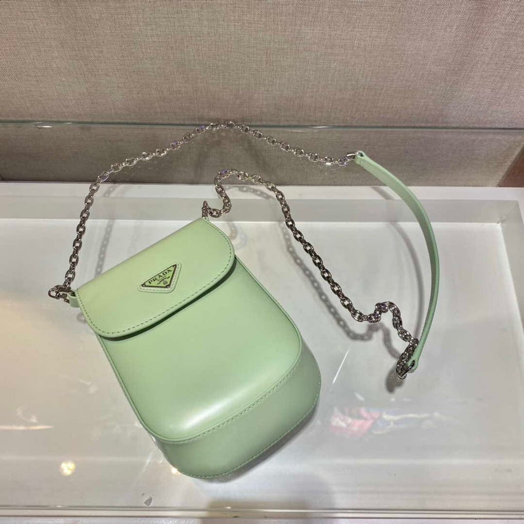 Prada 1BH185 Mini Cleo BRUSHED Leather Green