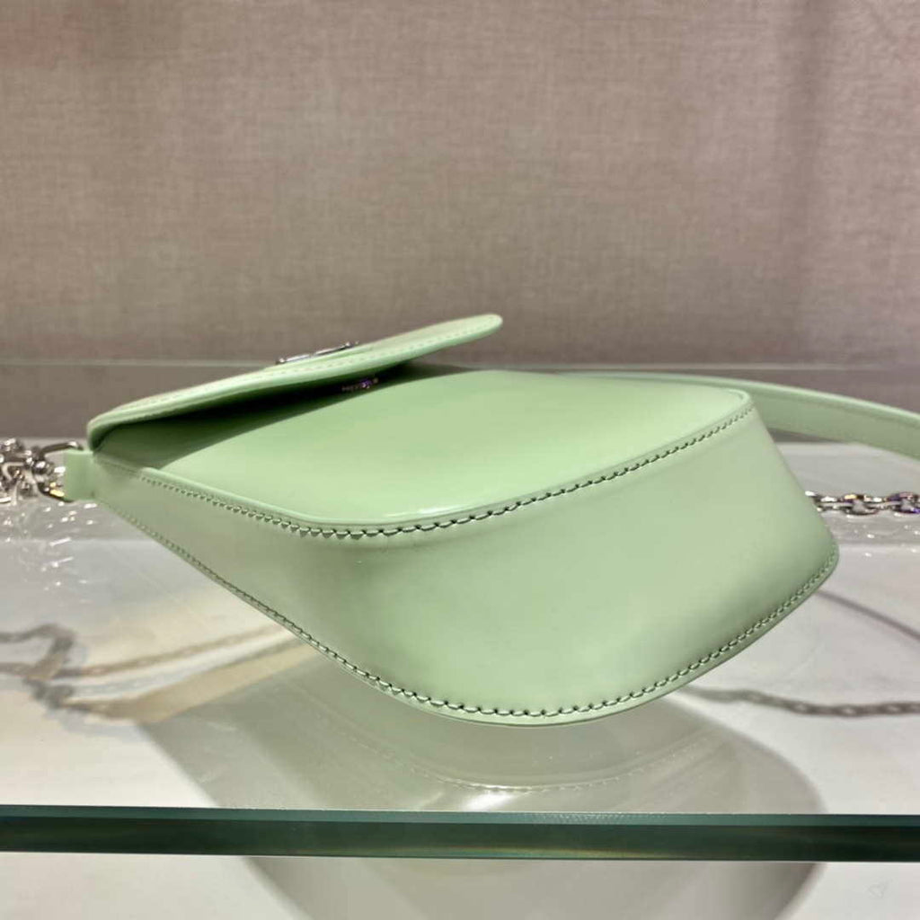 Prada 1BH185 Mini Cleo BRUSHED Leather Green