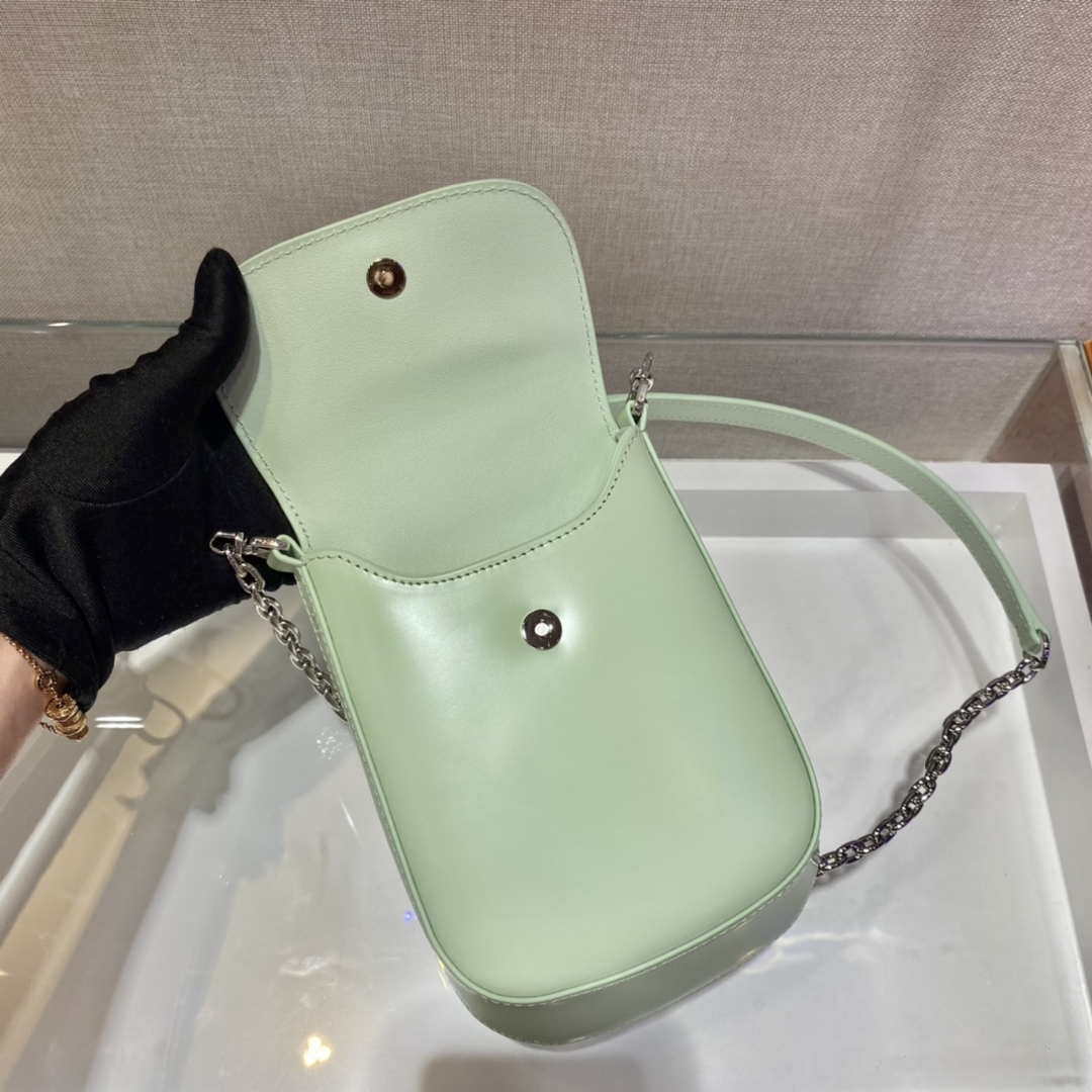 Prada 1BH185 Mini Cleo BRUSHED Leather Green