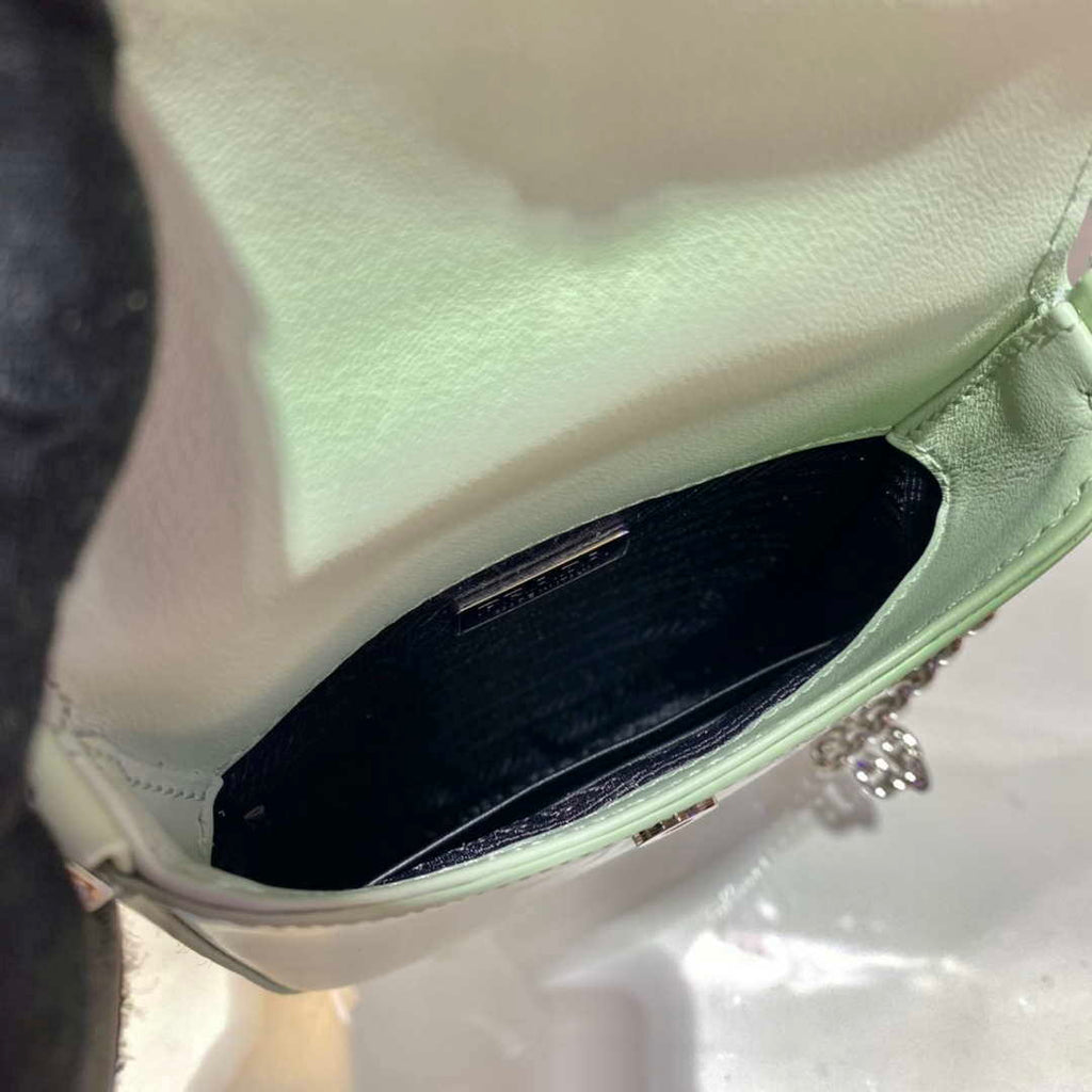 Prada 1BH185 Mini Cleo BRUSHED Leather Green
