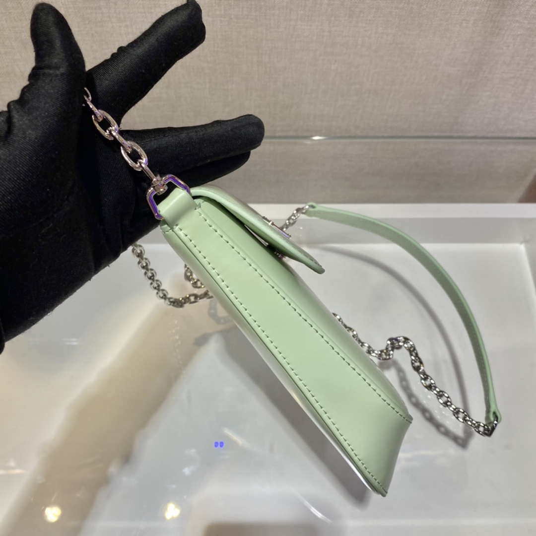 Prada 1BH185 Mini Cleo BRUSHED Leather Green