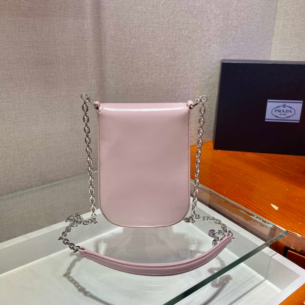 Prada 1BH185 Mini Cleo BRUSHED Leather Pink