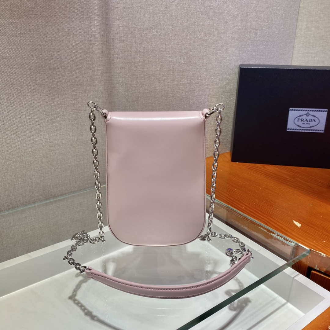 Prada 1BH185 Mini Cleo BRUSHED Leather Pink