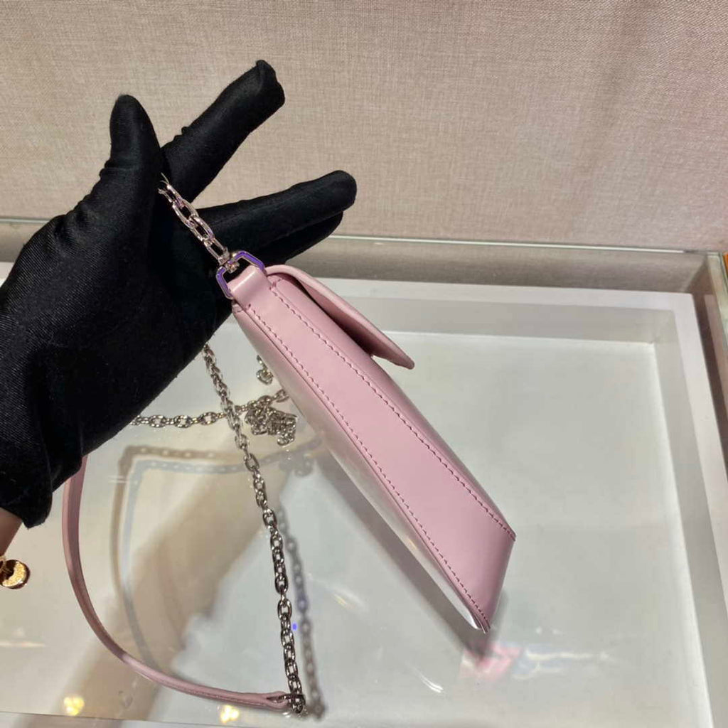 Prada 1BH185 Mini Cleo BRUSHED Leather Pink