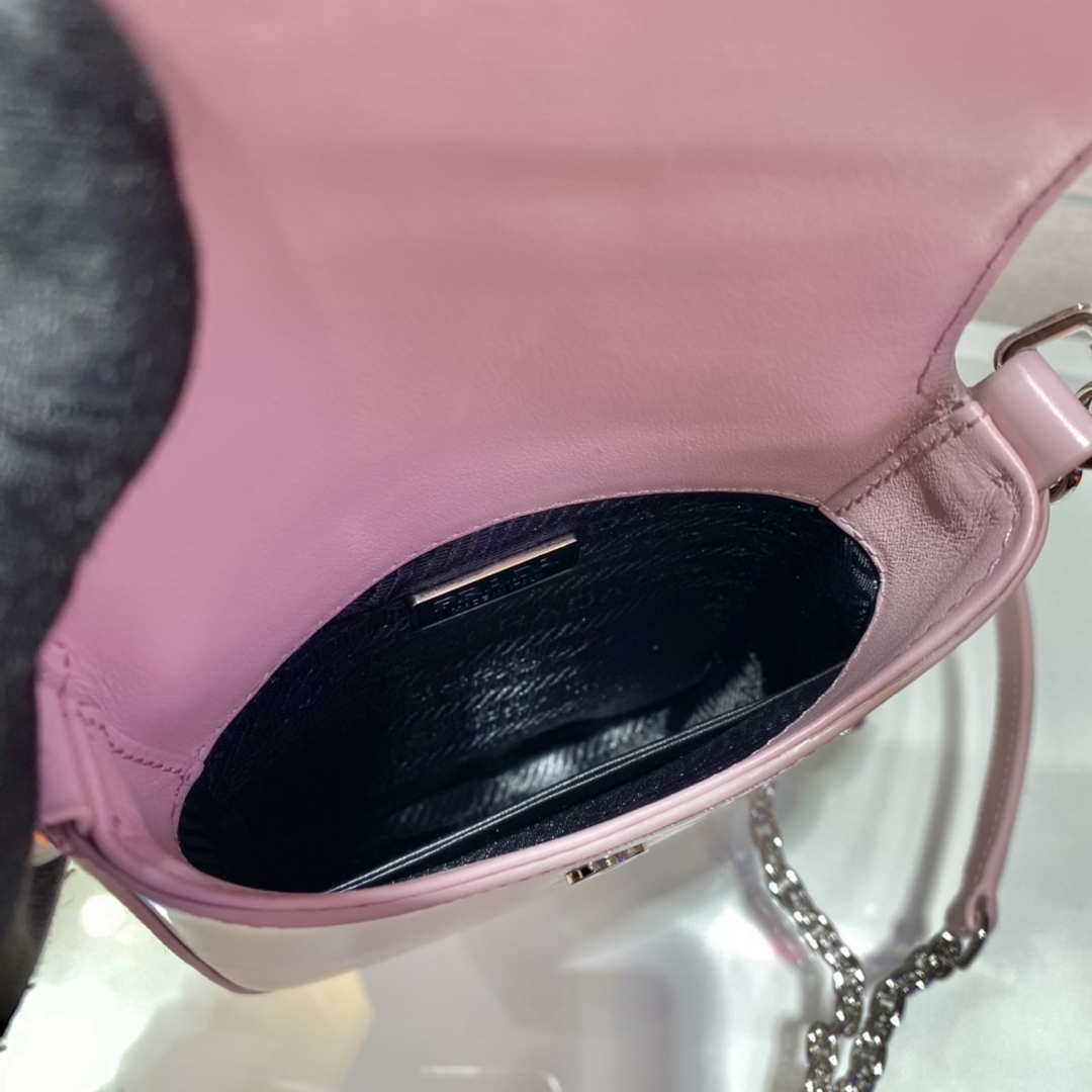 Prada 1BH185 Mini Cleo BRUSHED Leather Pink - Default Title - View 8