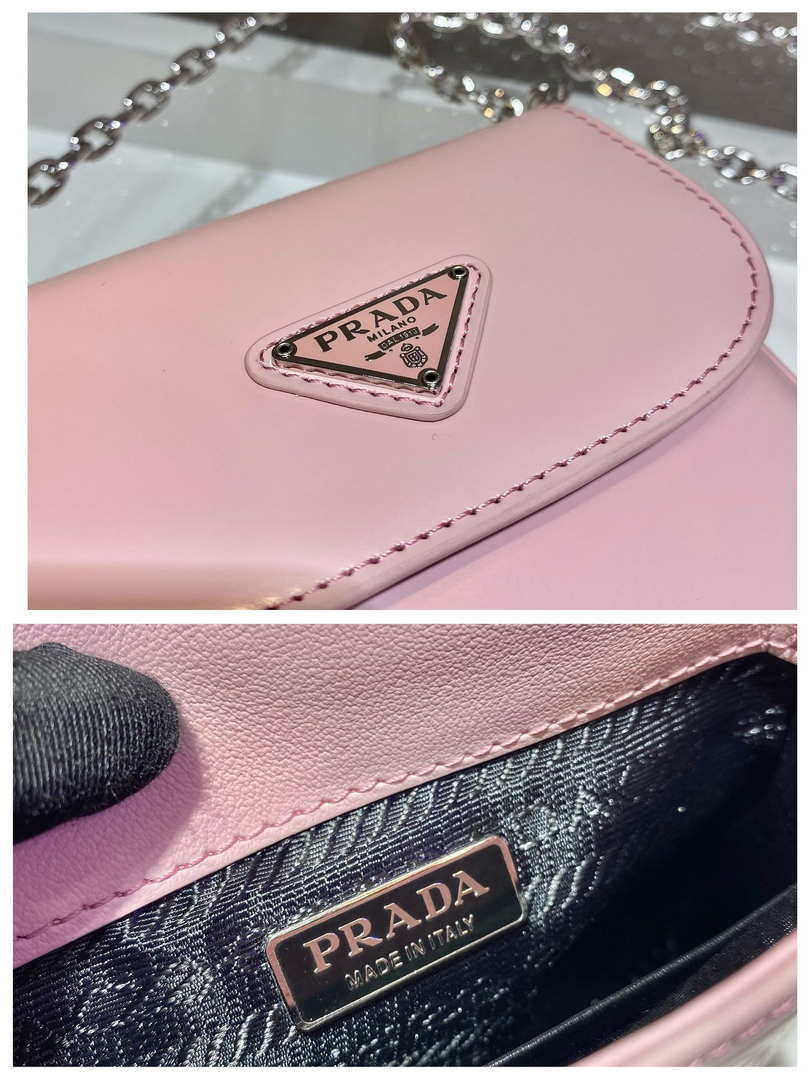 Prada 1BH185 Mini Cleo BRUSHED Leather Pink - Default Title - View 9