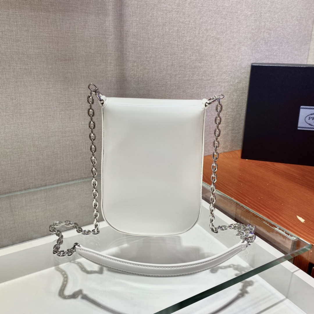 Prada 1BH185 Mini Cleo BRUSHED Leather White - Default Title - View 3