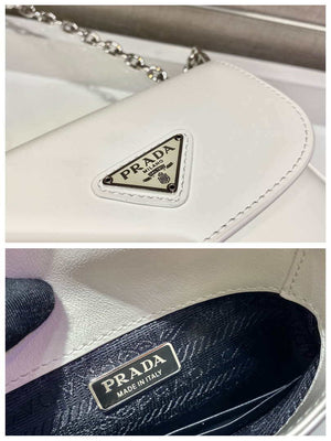 Prada 1BH185 Mini Cleo BRUSHED Leather White - Default Title - View 8