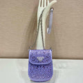 Prada 1BH185 Mini Cleo satin bag with crystals Purple - Default Title - View 1