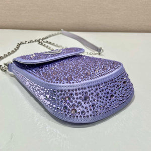 Prada 1BH185 Mini Cleo satin bag with crystals Purple - Default Title - View 7