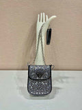 Prada 1BH185 Mini Cleo satin bag with crystals Black