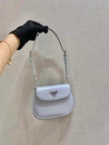 Prada 1BH188 Prada Cleo Brushed Leather Mini Bag Light blue