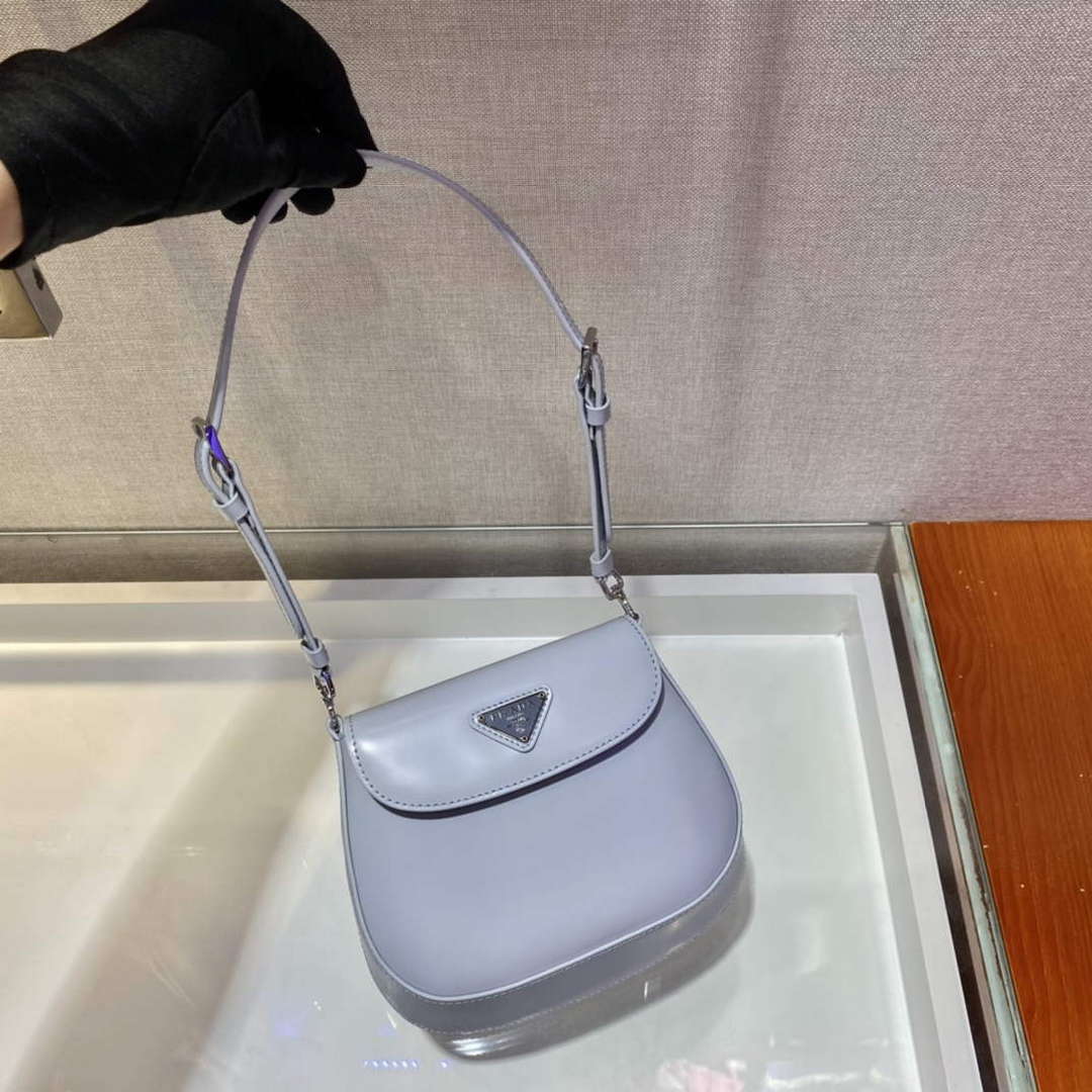 Prada 1BH188 Prada Cleo Brushed Leather Mini Bag Light blue - Default Title - View 4