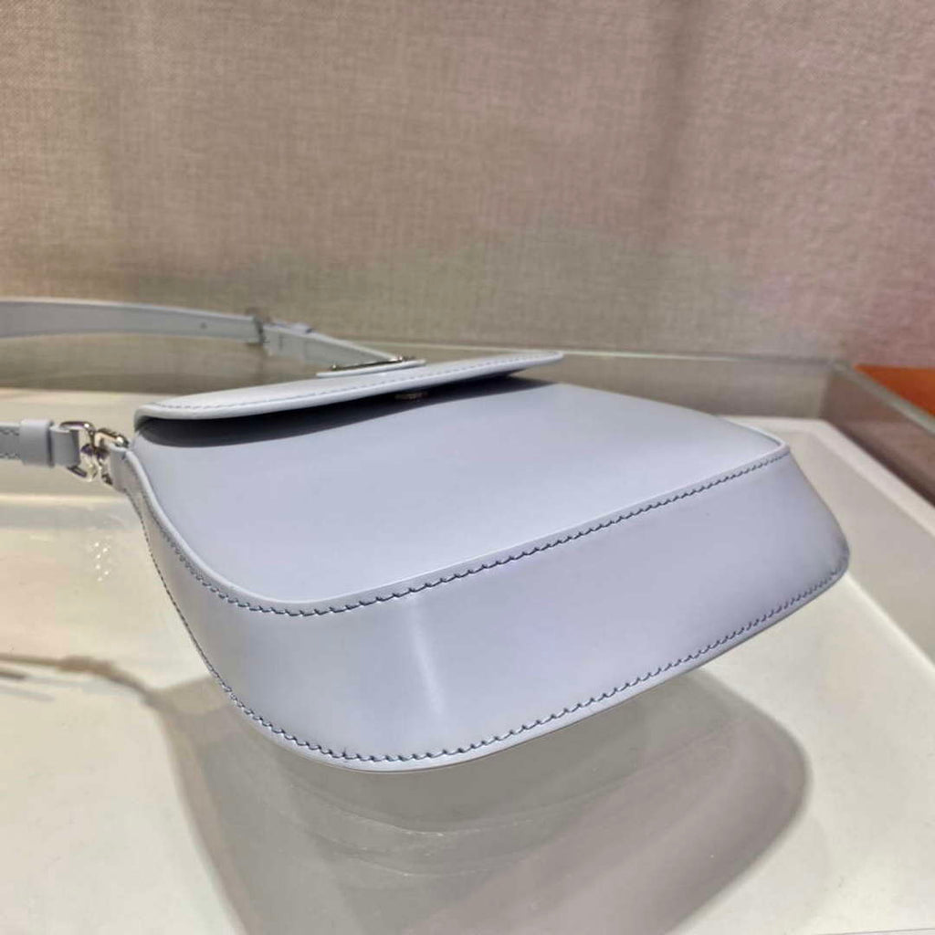 Prada 1BH188 Prada Cleo Brushed Leather Mini Bag Light blue