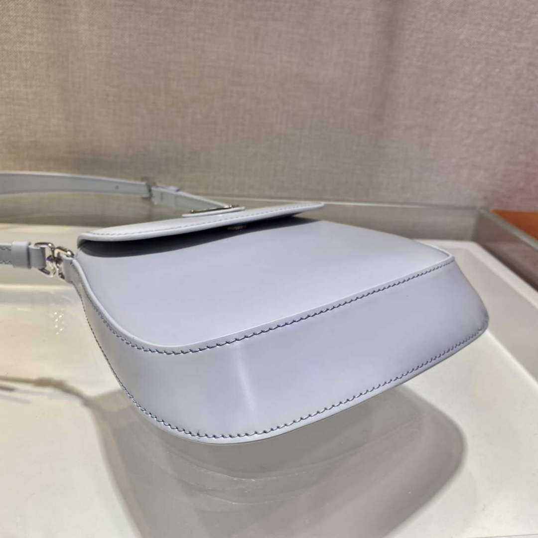 Prada 1BH188 Prada Cleo Brushed Leather Mini Bag Light blue