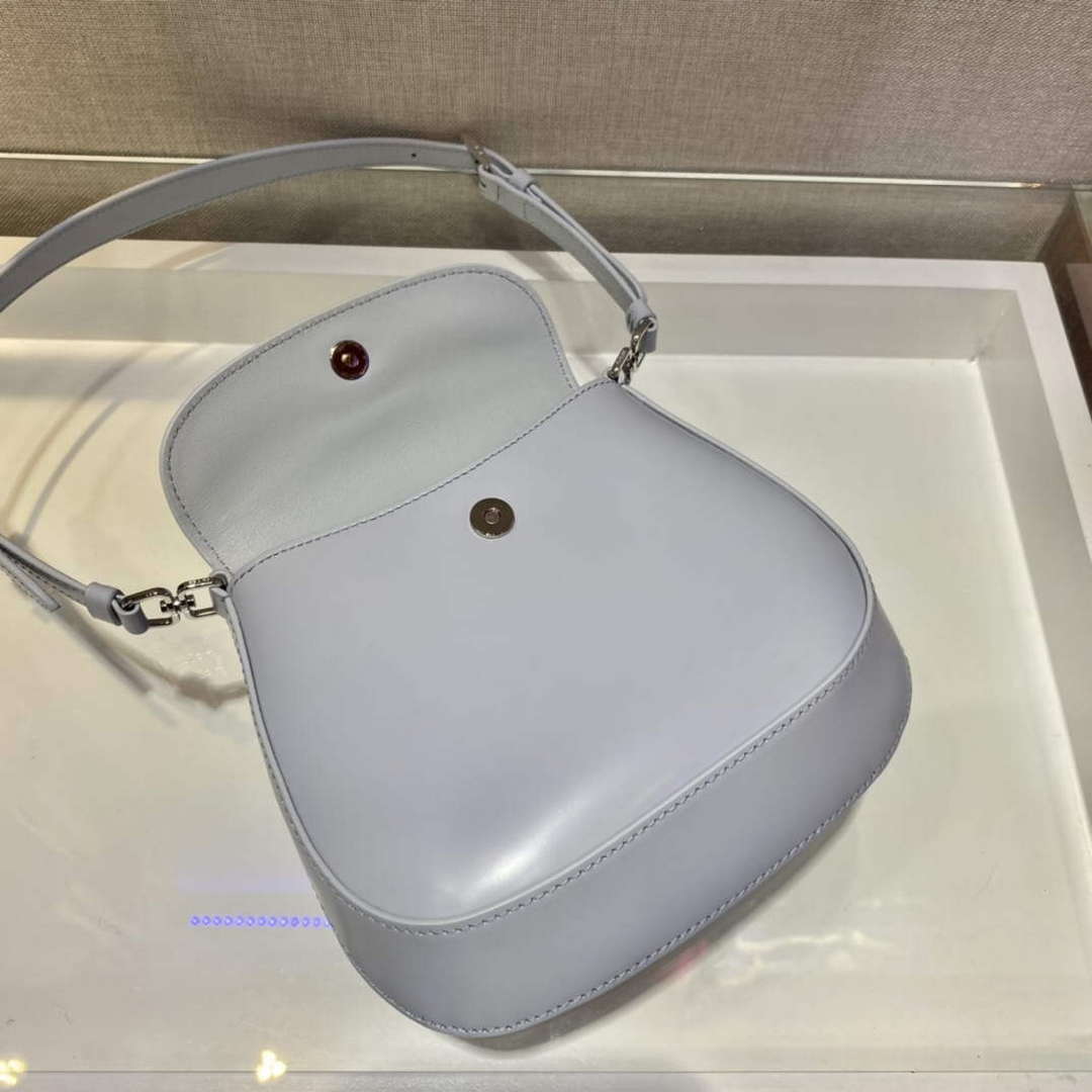 Prada 1BH188 Prada Cleo Brushed Leather Mini Bag Light blue - Default Title - View 7