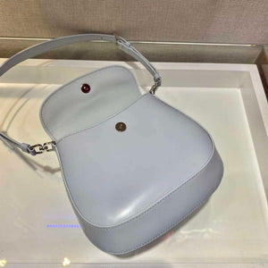Prada 1BH188 Prada Cleo Brushed Leather Mini Bag Light blue - Default Title - View 7