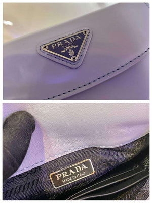 Prada 1BH188 Prada Cleo Brushed Leather Mini Bag Light blue - Default Title - View 9