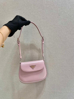 Prada 1BH188 Prada Cleo Brushed Leather Mini Bag Pink - Default Title - View 1
