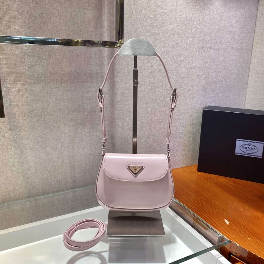 Prada 1BH188 Prada Cleo Brushed Leather Mini Bag Pink - Default Title - View 2