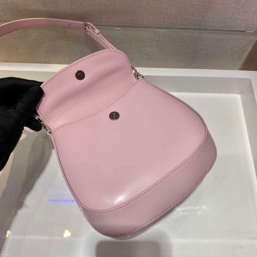 Prada 1BH188 Prada Cleo Brushed Leather Mini Bag Pink