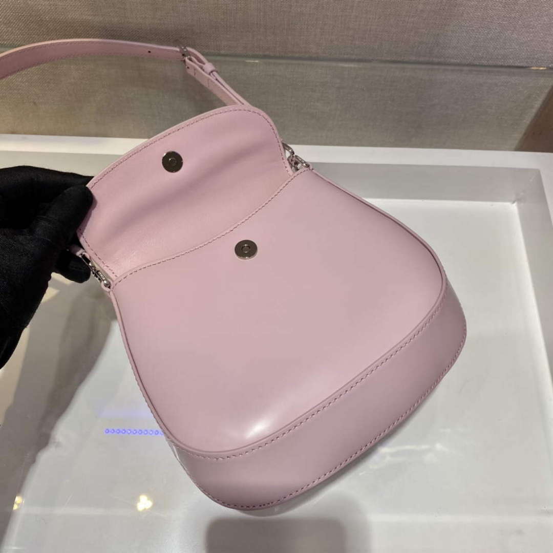 Prada 1BH188 Prada Cleo Brushed Leather Mini Bag Pink