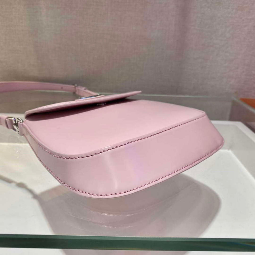 Prada 1BH188 Prada Cleo Brushed Leather Mini Bag Pink