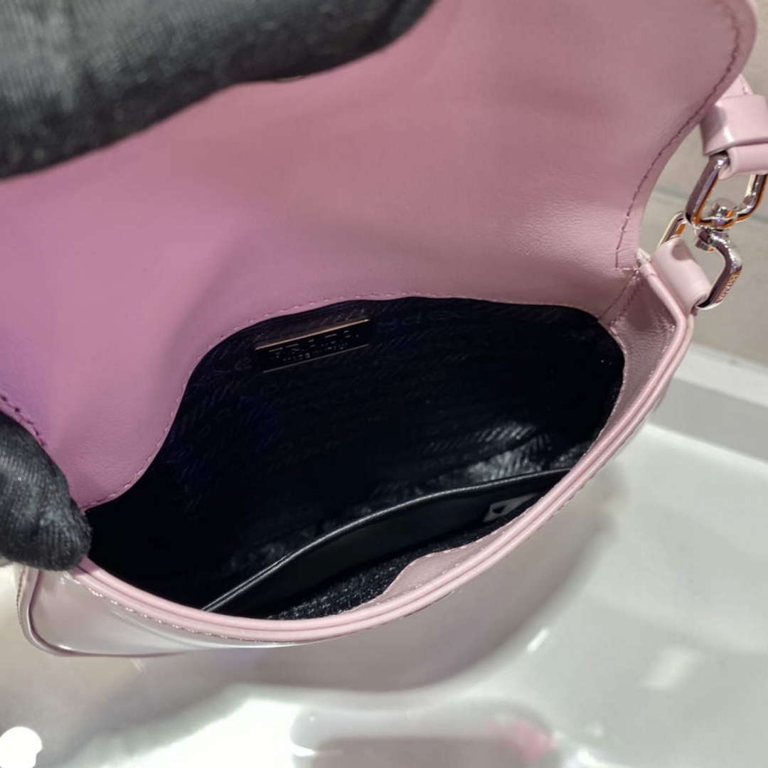 Prada 1BH188 Prada Cleo Brushed Leather Mini Bag Pink