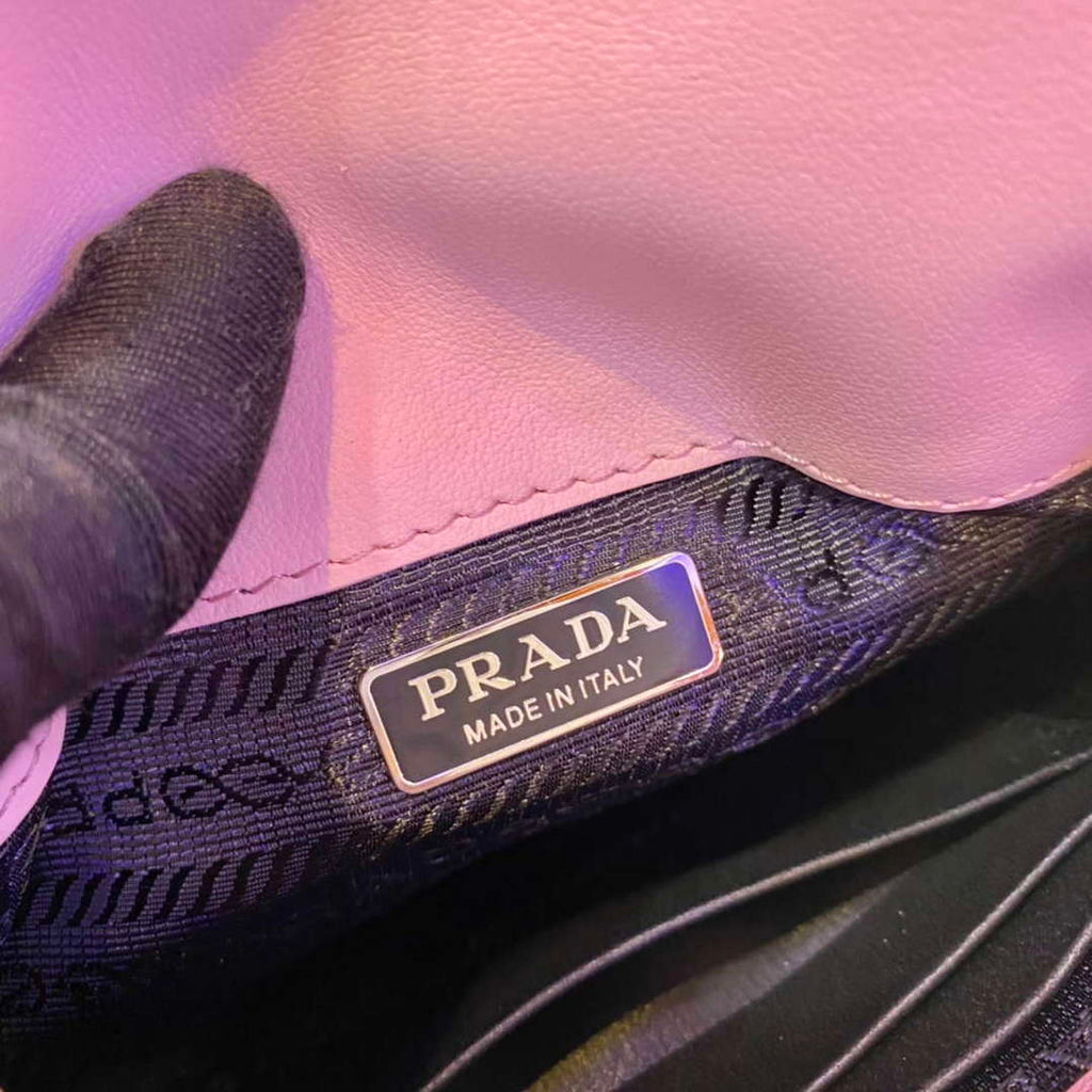 Prada 1BH188 Prada Cleo Brushed Leather Mini Bag Pink
