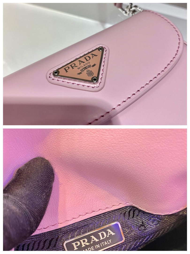Prada 1BH188 Prada Cleo Brushed Leather Mini Bag Pink - Default Title - View 9