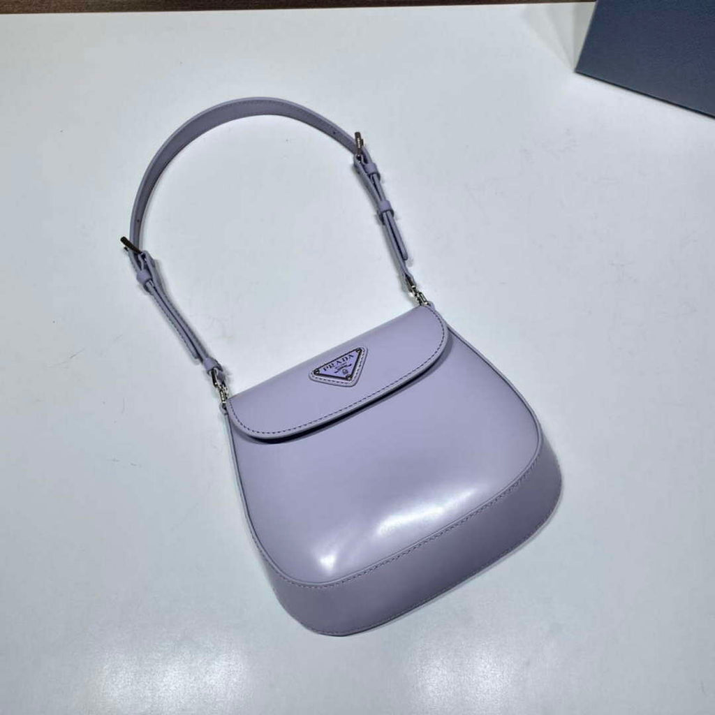 Prada 1BH188 Prada Cleo Brushed Leather Mini Bag Purple