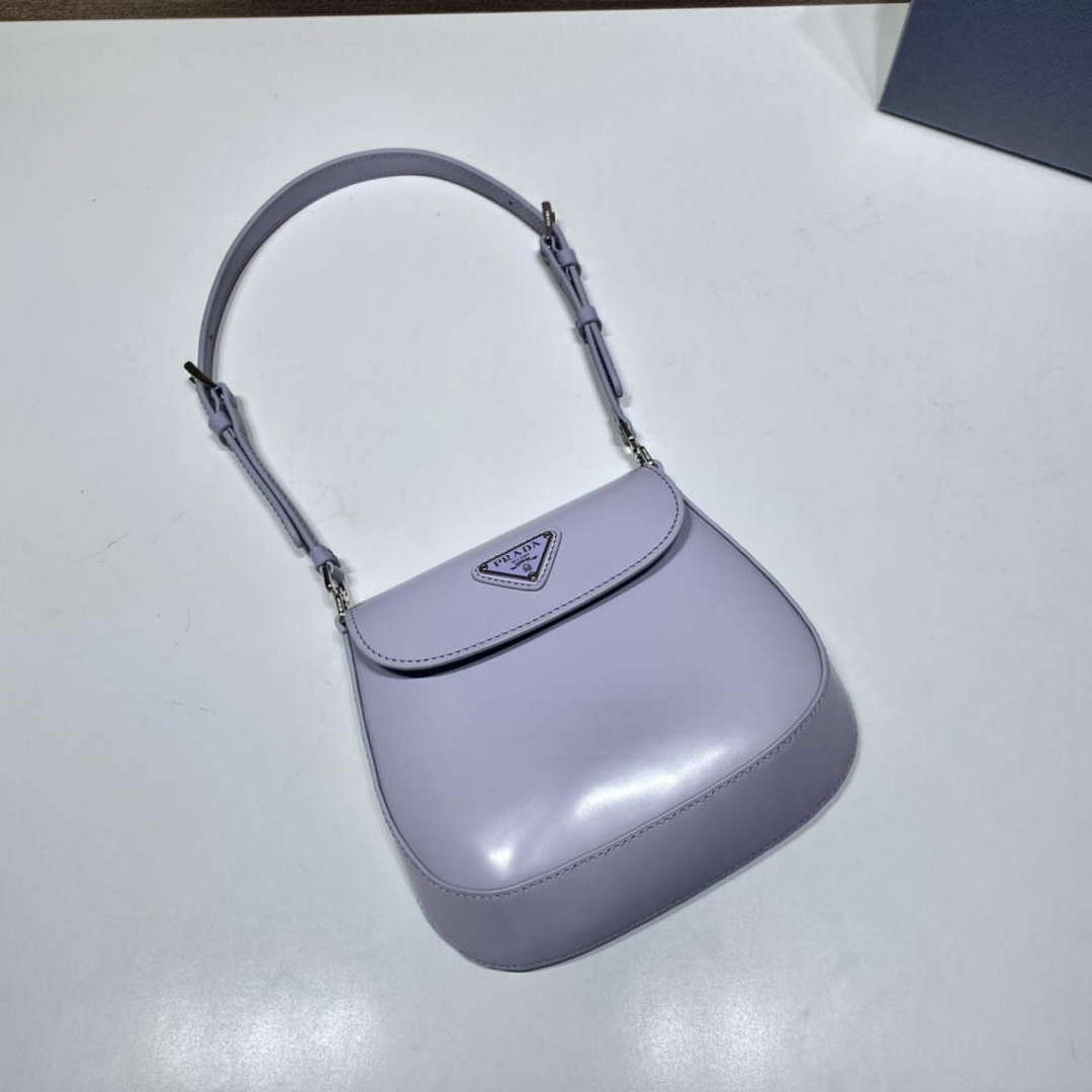 Prada 1BH188 Prada Cleo Brushed Leather Mini Bag Purple