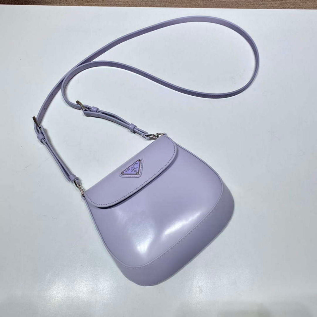 Prada 1BH188 Prada Cleo Brushed Leather Mini Bag Purple