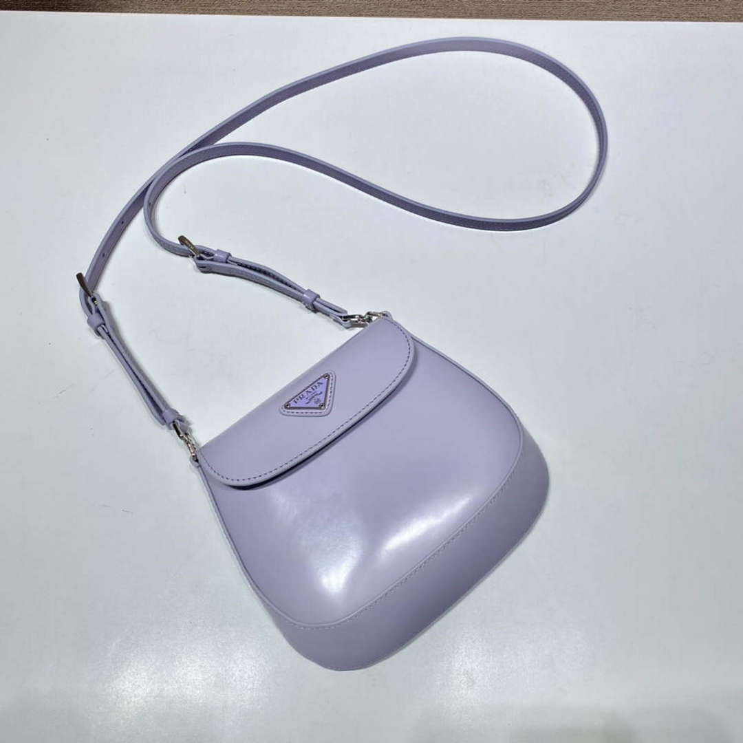 Prada 1BH188 Prada Cleo Brushed Leather Mini Bag Purple