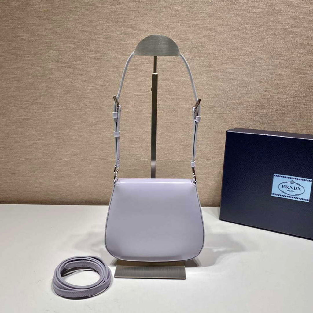 Prada 1BH188 Prada Cleo Brushed Leather Mini Bag Purple
