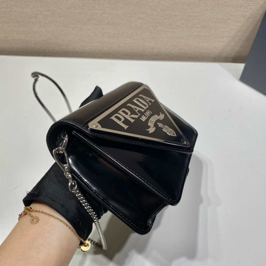 Prada 1BH189 Brushed leather shoulder bag Black - Default Title - View 6