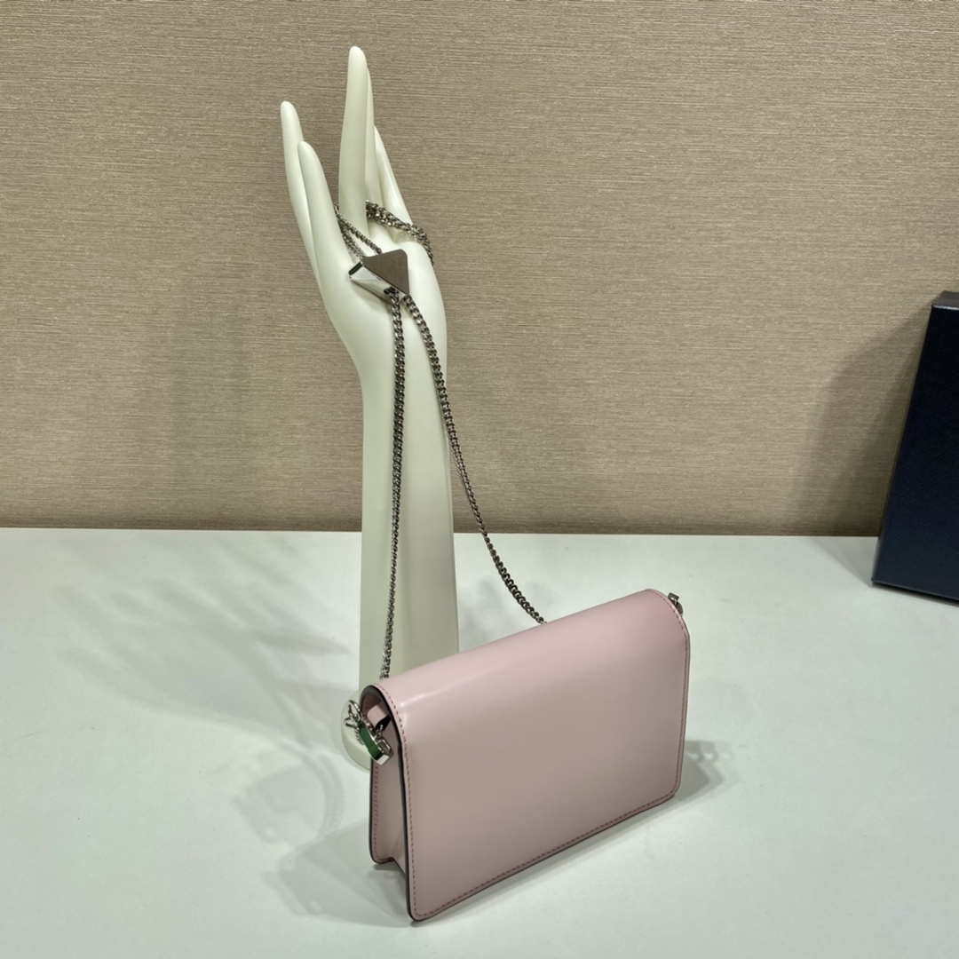 Prada 1BH189 Brushed leather shoulder bag Light Pink - Default Title - View 3