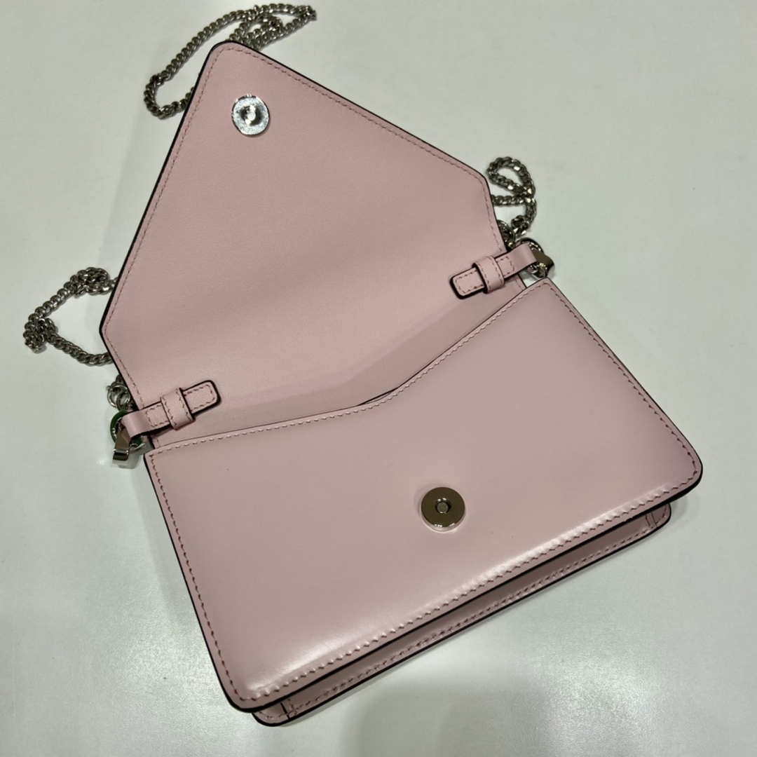 Prada 1BH189 Brushed leather shoulder bag Light Pink
