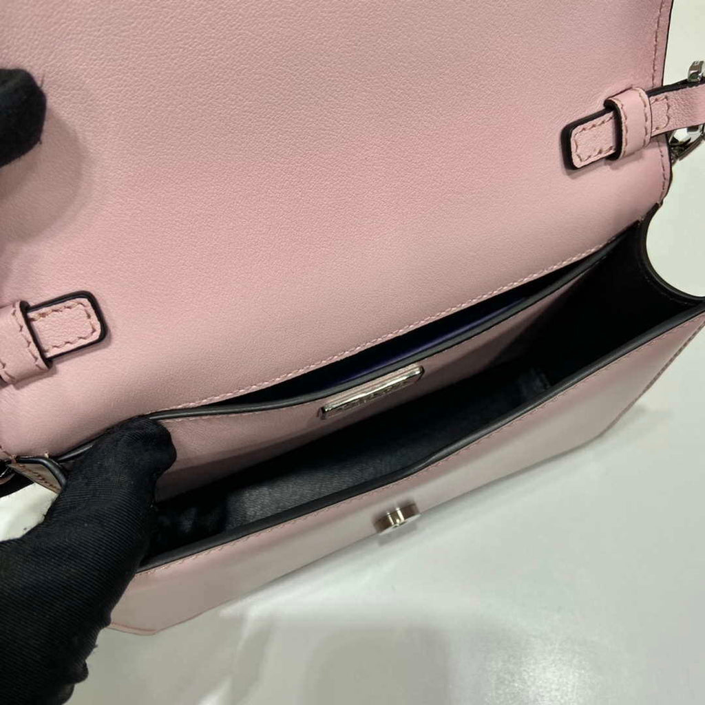 Prada 1BH189 Brushed leather shoulder bag Light Pink