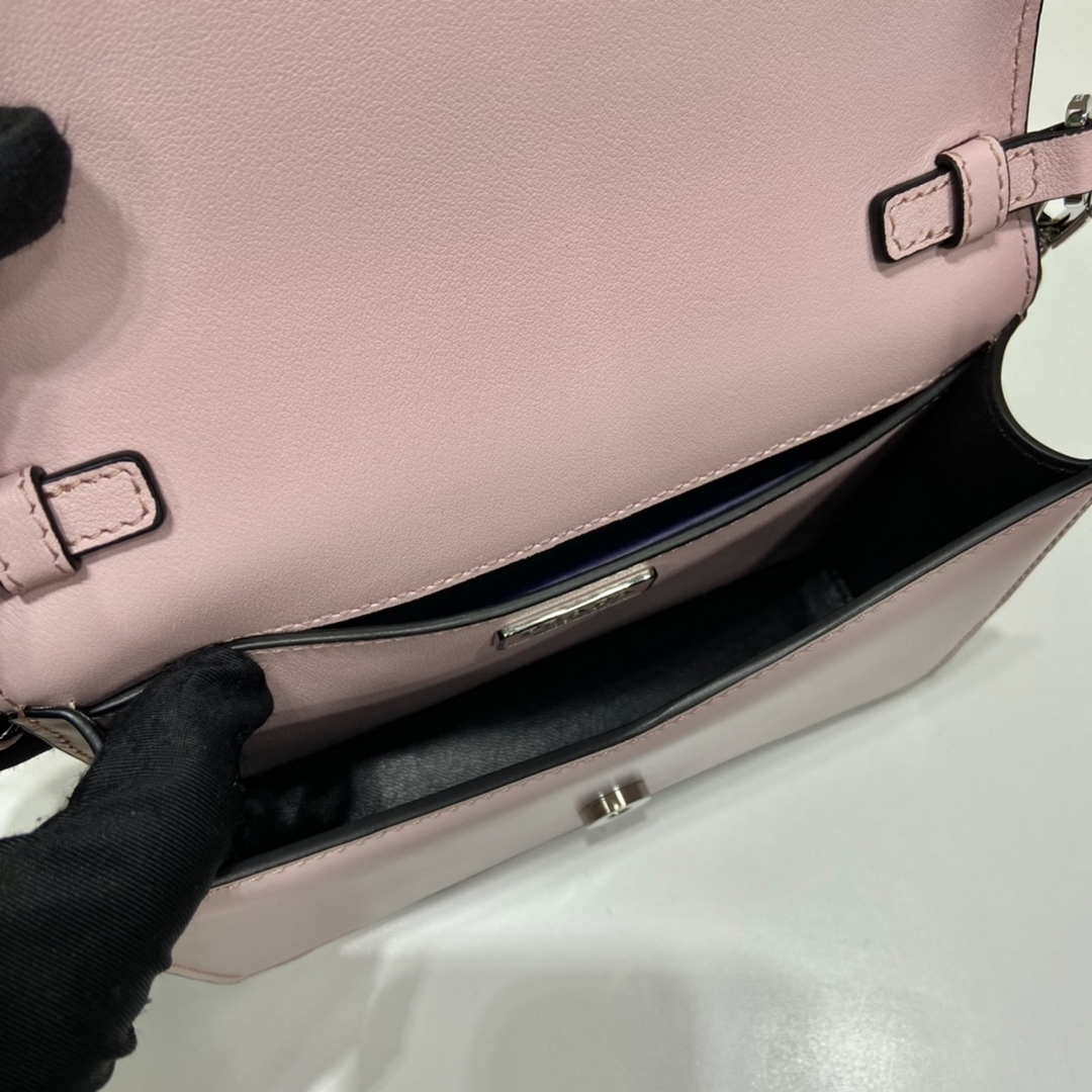 Prada 1BH189 Brushed leather shoulder bag Light Pink - Default Title - View 8