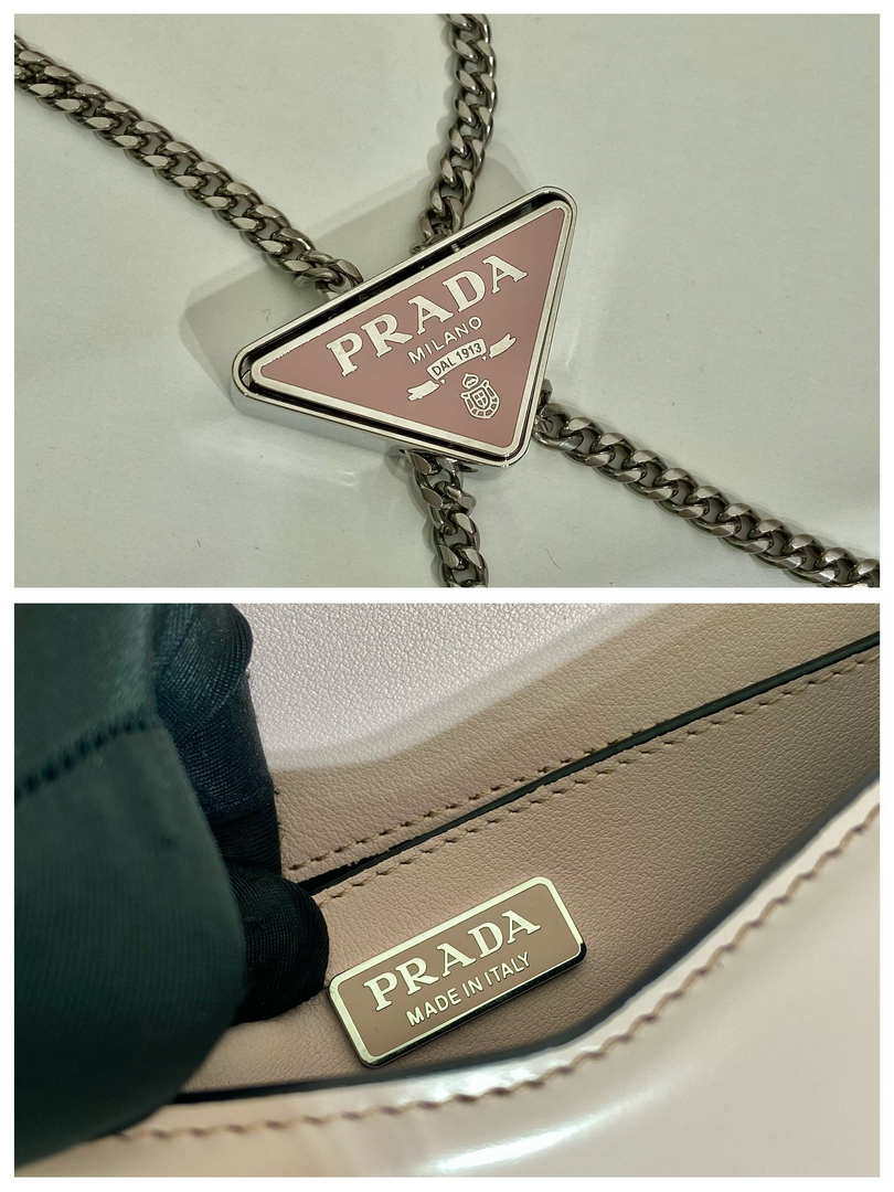Prada 1BH189 Brushed leather shoulder bag Light Pink - Default Title - View 9