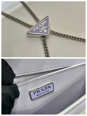 Prada 1BH189 Brushed leather shoulder bag Light Purple - Default Title - View 9