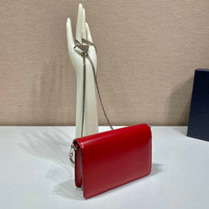Prada 1BH189 Brushed leather shoulder bag Red - Default Title - View 5