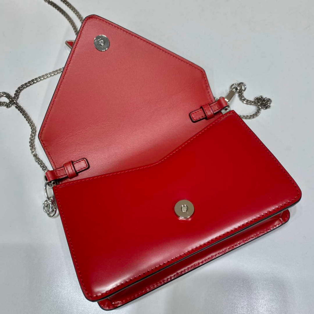 Prada 1BH189 Brushed leather shoulder bag Red