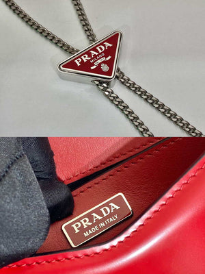 Prada 1BH189 Brushed leather shoulder bag Red - Default Title - View 9