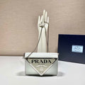 Prada 1BH189 Brushed leather shoulder bag White - Default Title - View 1