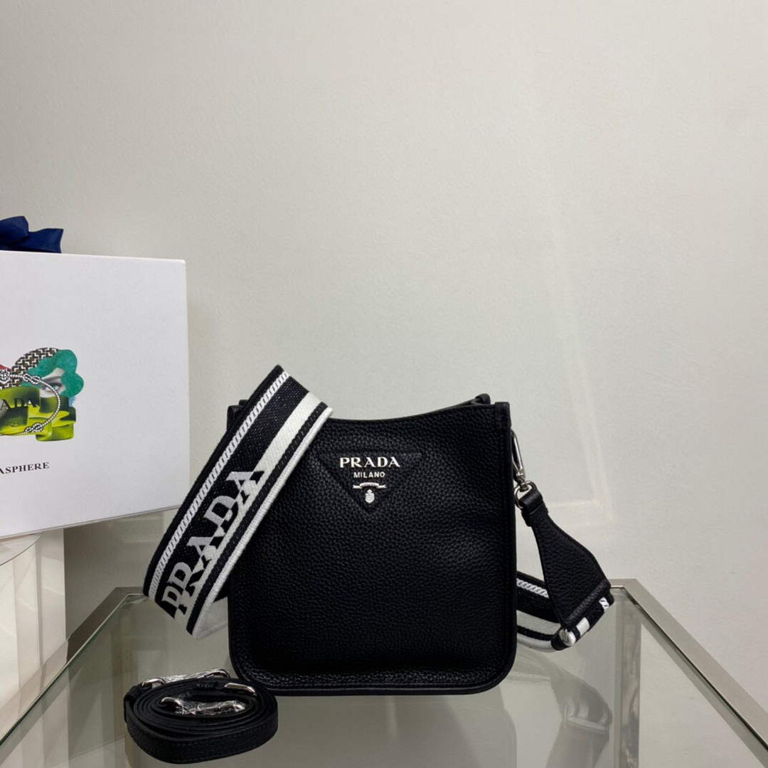 Prada 1BH191 Leather mini shoulder bag Black - Default Title - View 1