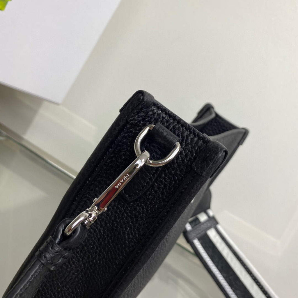Prada 1BH191 Leather mini shoulder bag Black