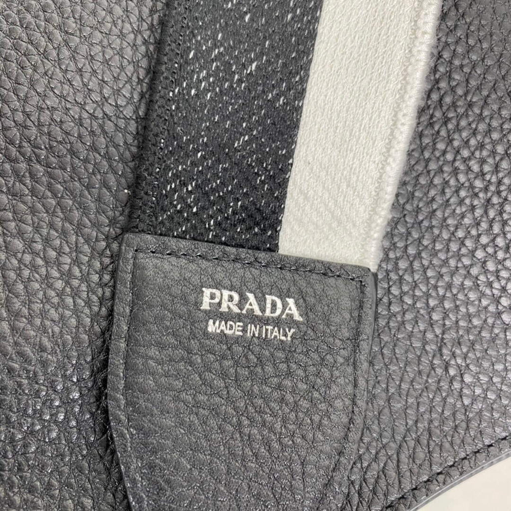 Prada 1BH191 Leather mini shoulder bag Black