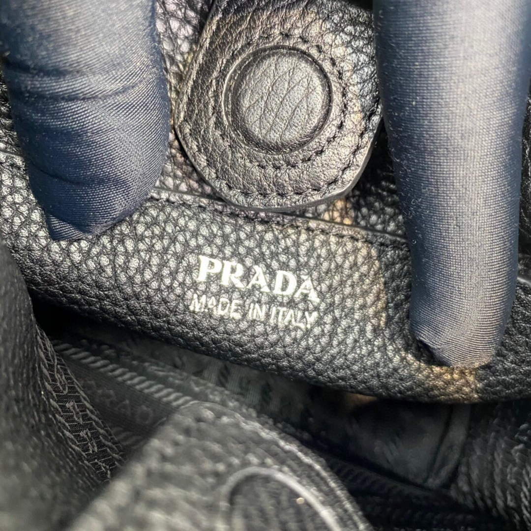 Prada 1BH191 Leather mini shoulder bag Black